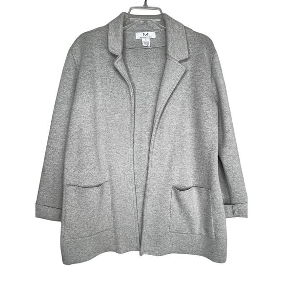 Magaschoni Sweaters - Magaschoni wool blend open cardigan in light gray, size M EUC